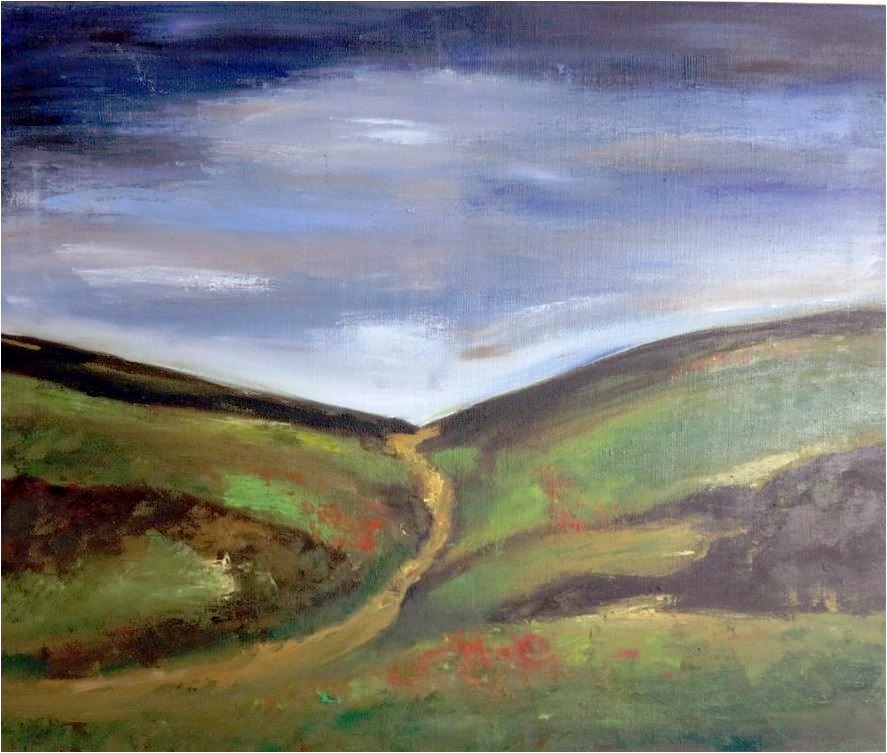 Ölgemälde Weg im Gebirge I